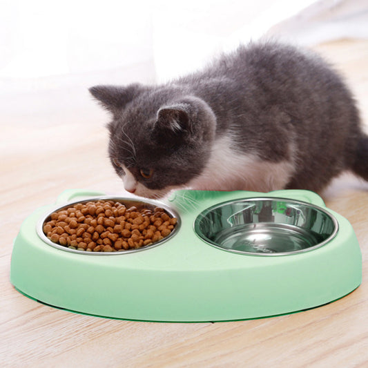 Double Stainless Steel Pet Food Bowl - Little Pretty Paws