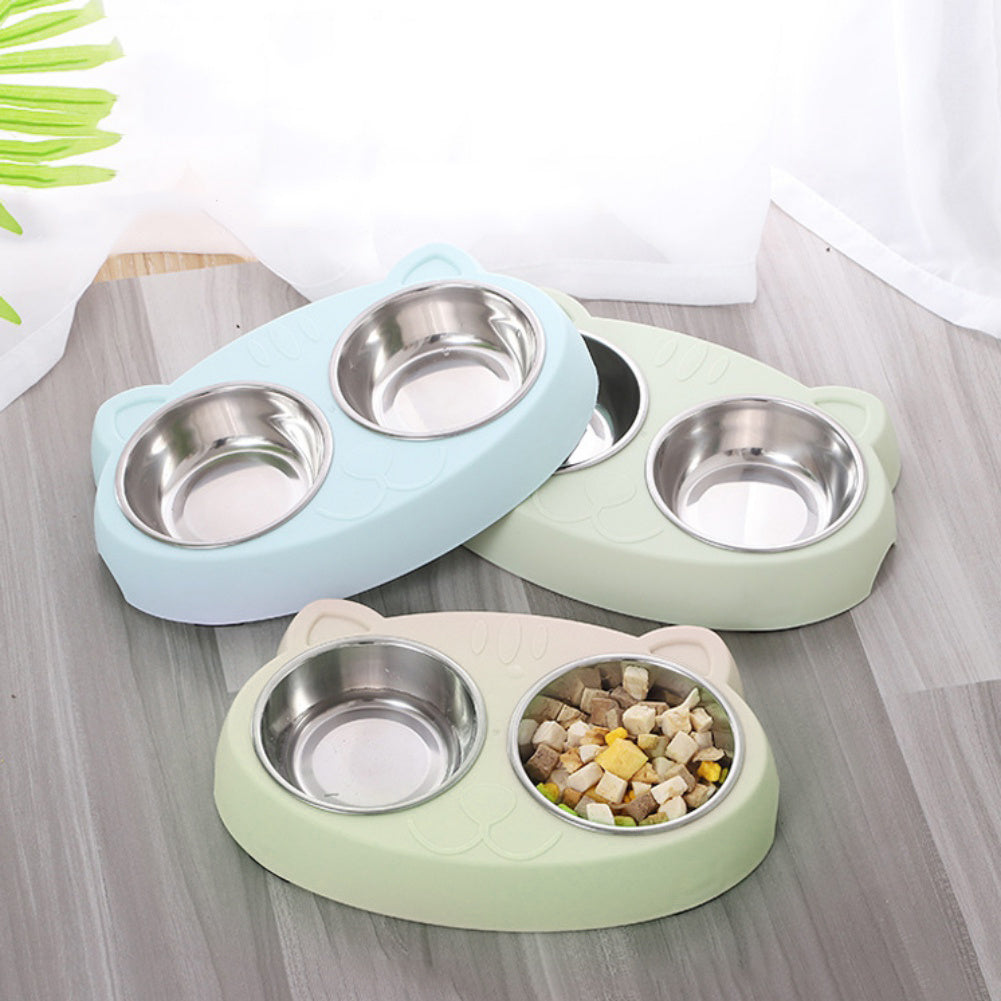 Double Stainless Steel Pet Food Bowl - Little Pretty Paws