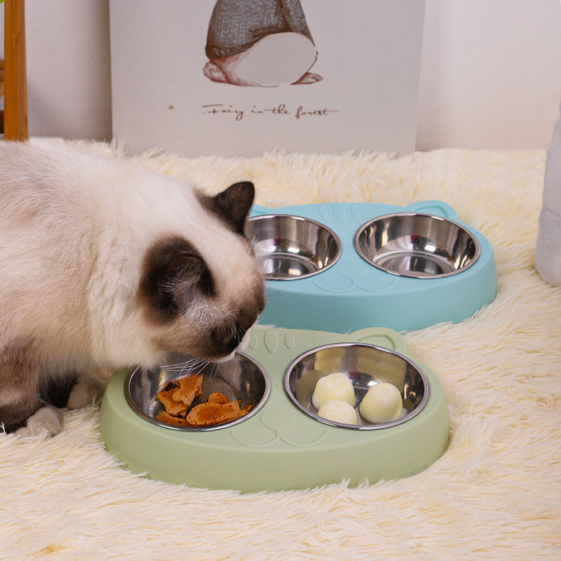 Double Stainless Steel Pet Food Bowl - Little Pretty Paws