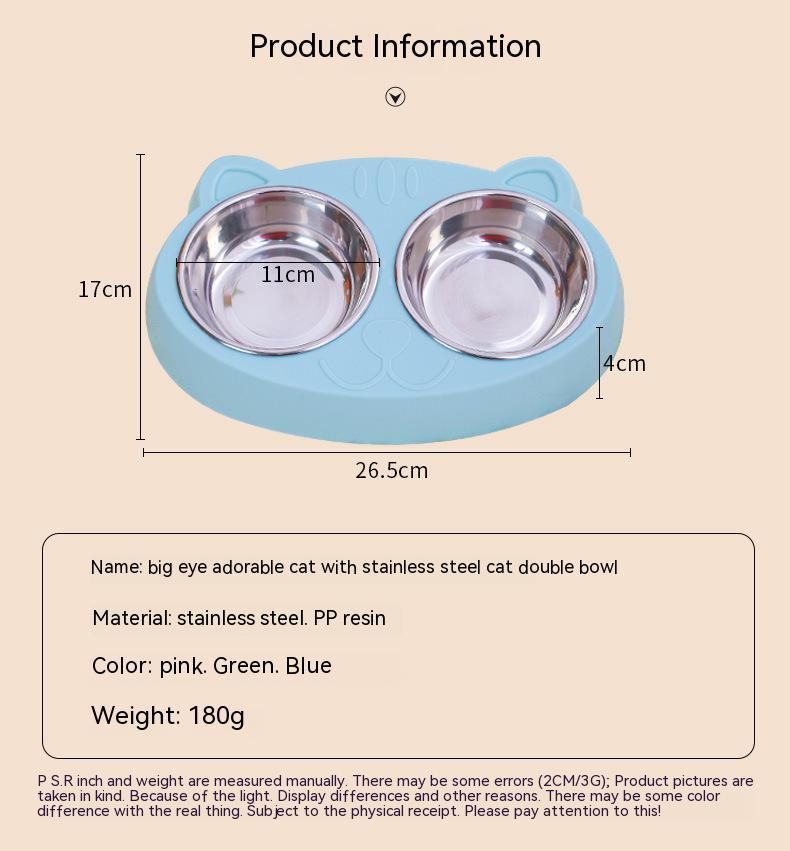 Double Stainless Steel Pet Food Bowl - Little Pretty Paws