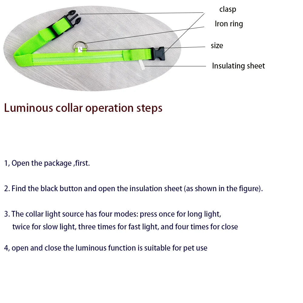 Brilliant LED Glow In The Dark Dog Collar - Little Pretty Paws